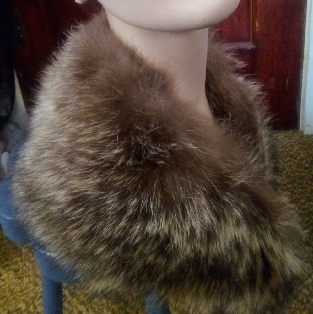 2 fur collar stoles. Adult & Child